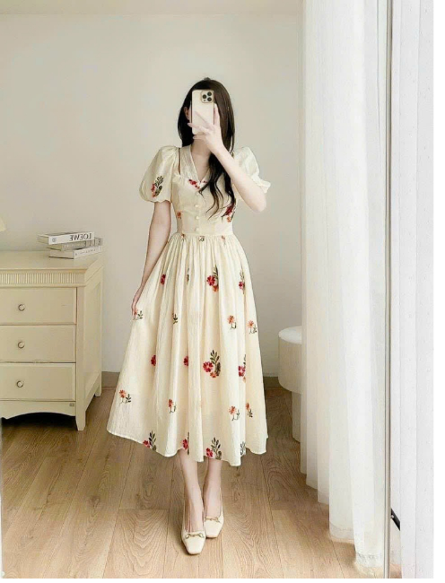 Chân váy hoa vintage dáng dài hàng chất lượng cao Chân váy hoa Hàn Quốc -  Tìm Voucher